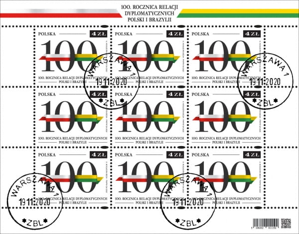 ARK-100 LAT RELACJI POLSKA-BRAZYLIA-KASOWANY-5108