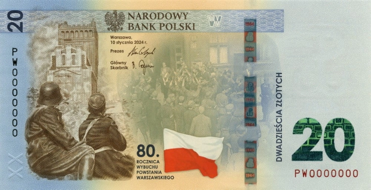 BANKNOT- 80 ROCZNICA POWSTANIA WARSZAWSKIEGO
