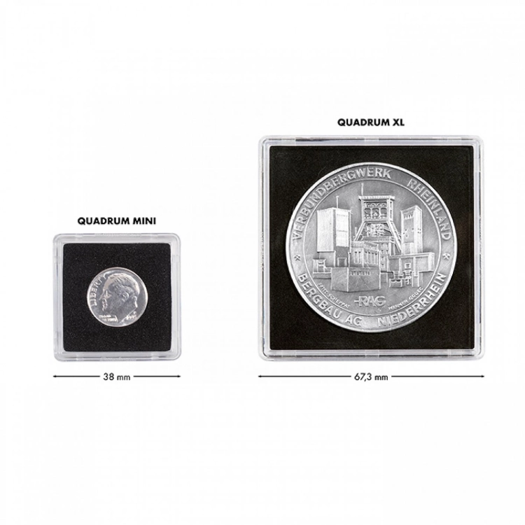 Kwadratowe kapsle na monety O 21 mm Quadrum Mini (10 sztuk)
